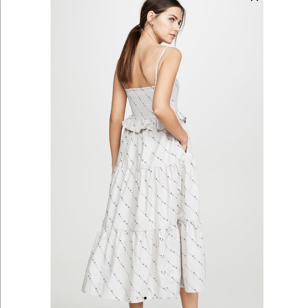 NWT Ganni Printed Cotton Poplin Dress In Vapor… - Picture 3 of 16